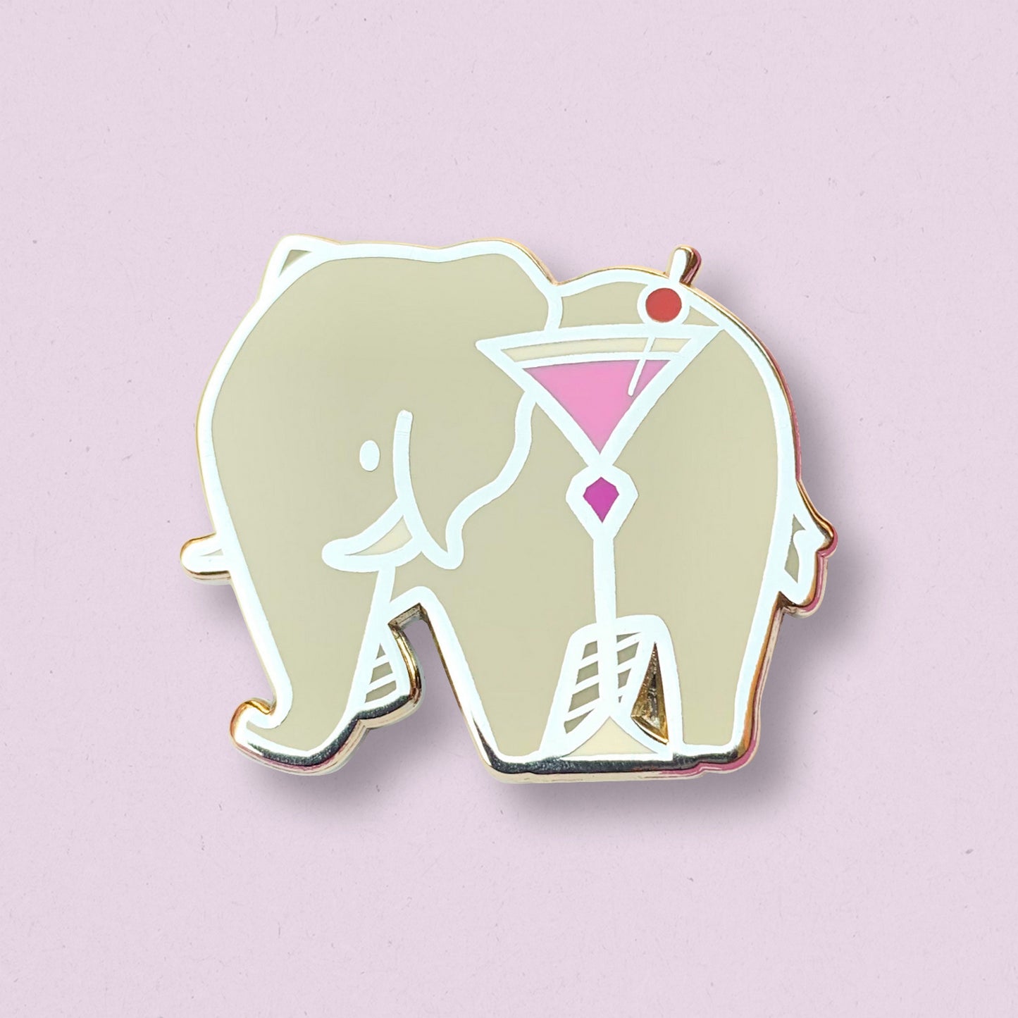 Elephant & Aviation Cocktail Hard Enamel Pin by Cocktail Critters