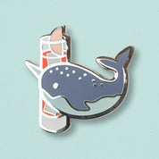 Narwhal & Paloma Cocktail Hard Enamel Pin by Cocktail Critters