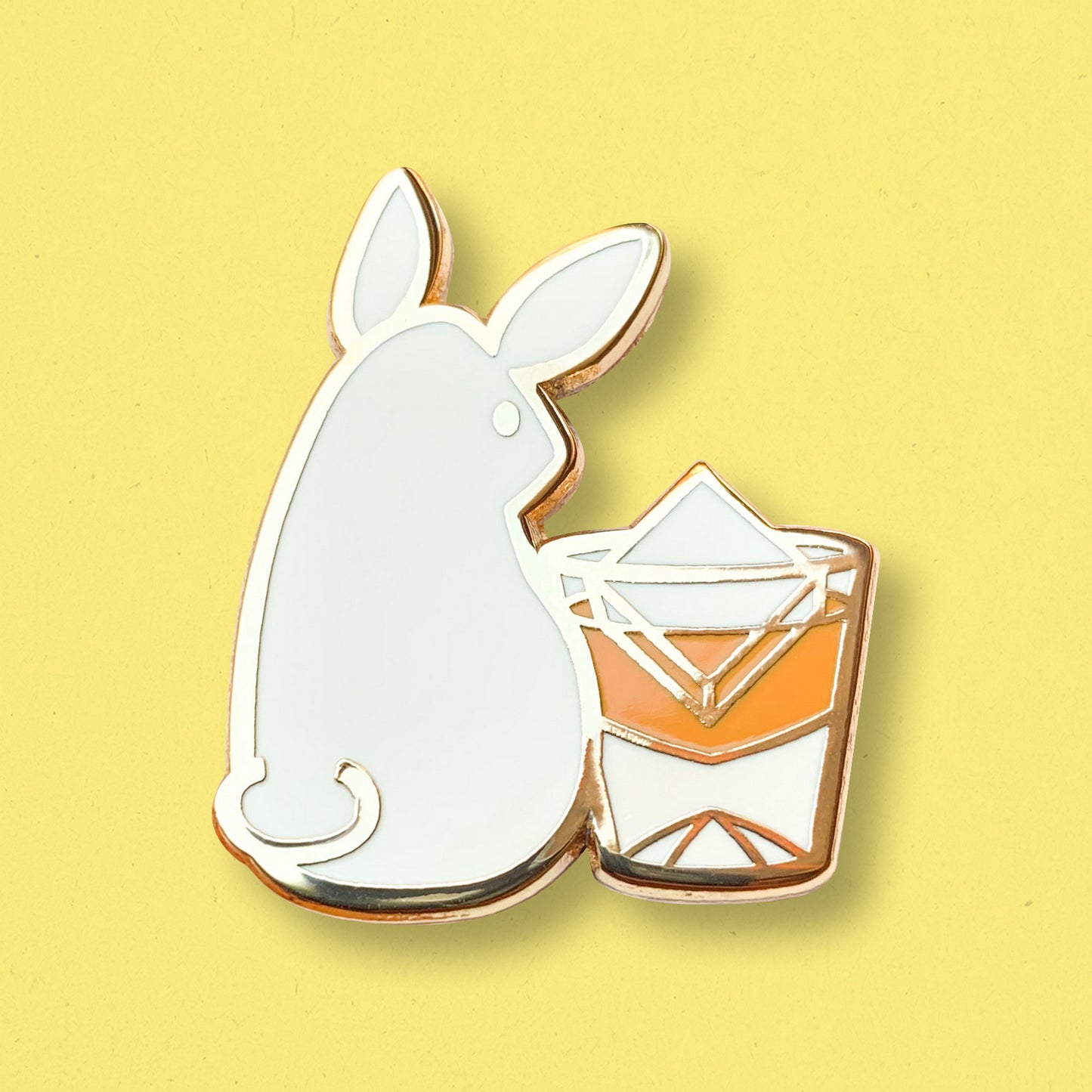 Rabbit & Whisky Hard Enamel Pin by Cocktail Critters