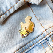 Squirrel & Amaretto Sour Cocktail Hard Enamel Pin by Cocktail Critters