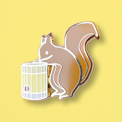 Squirrel & Amaretto Sour Cocktail Hard Enamel Pin by Cocktail Critters