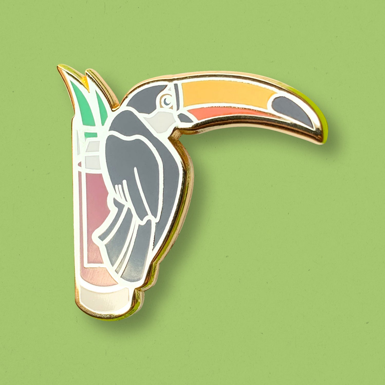 Toucan & Jungle Bird Cocktail Hard Enamel Pin by Cocktail Critters