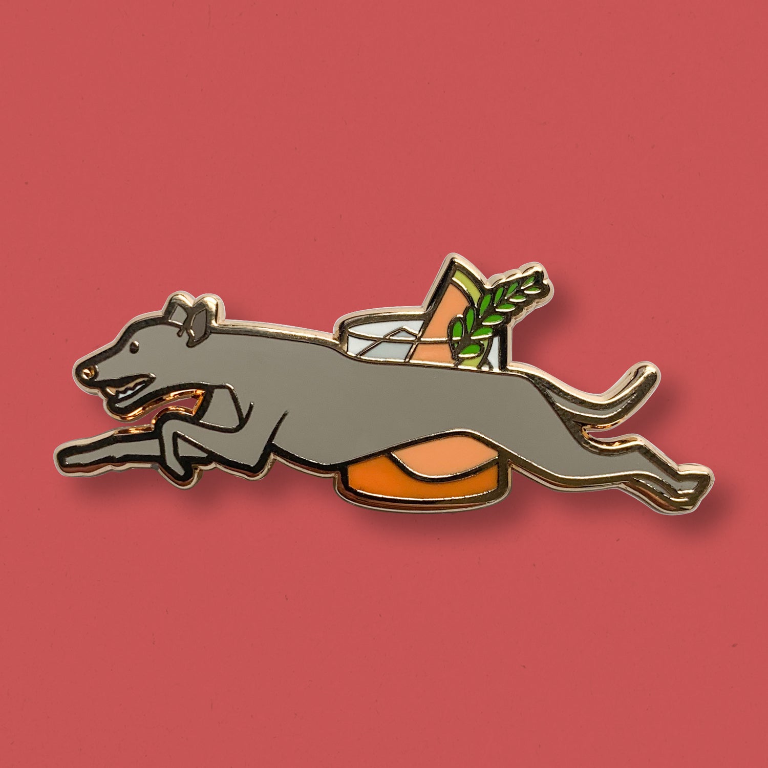 Greyhound & Greyhound Cocktail Hard Enamel Pin by Cocktail Critters