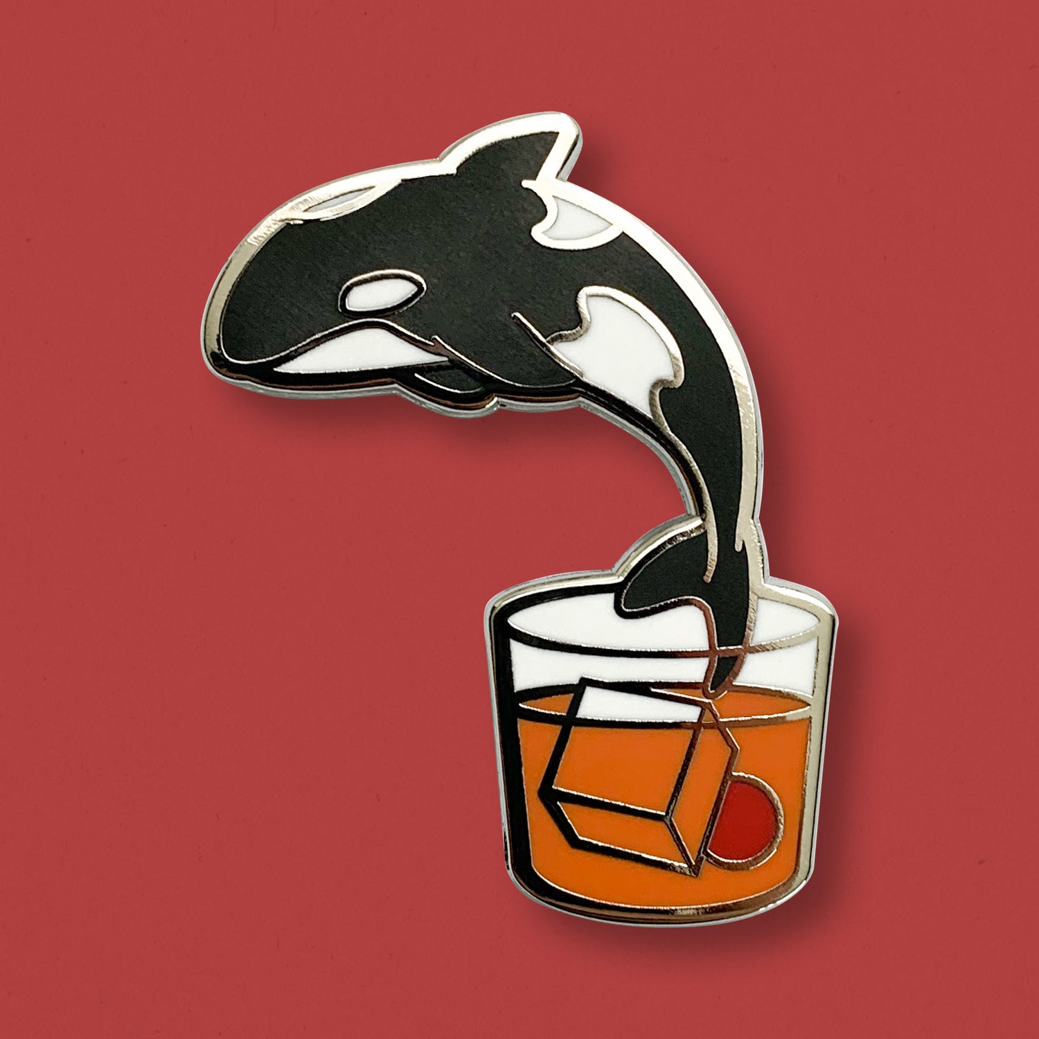 Killer Whale X Manhattan Enamel Pin – Cocktail Critters