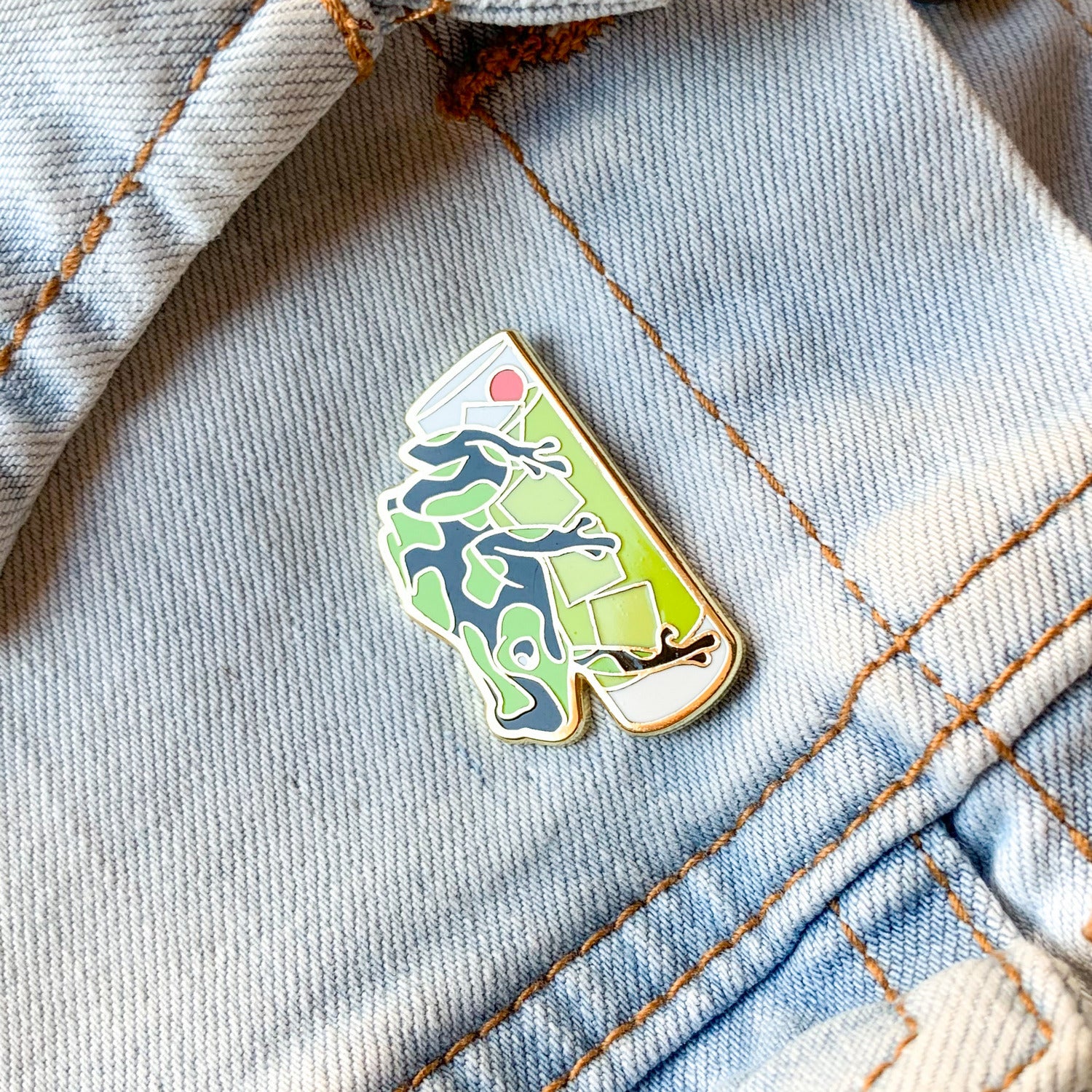 Dart Frog & Midori Sour Cocktail Hard Enamel Pin by Cocktail Critters