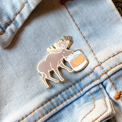 Canadian Moose & Rye Whiskey Hard Enamel Pin by Cocktail Critters