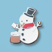 Snowman & Hot Chocolate Hard Enamel Pin by Cocktail Critters