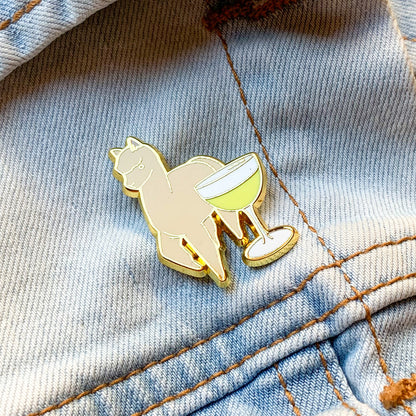 Alpaca & Pisco Sour Cocktail Hard Enamel Pin by Cocktail Critters