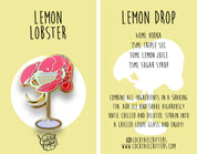 Lobster & Lemon Drop Enamel Pin by Cocktail Critters
