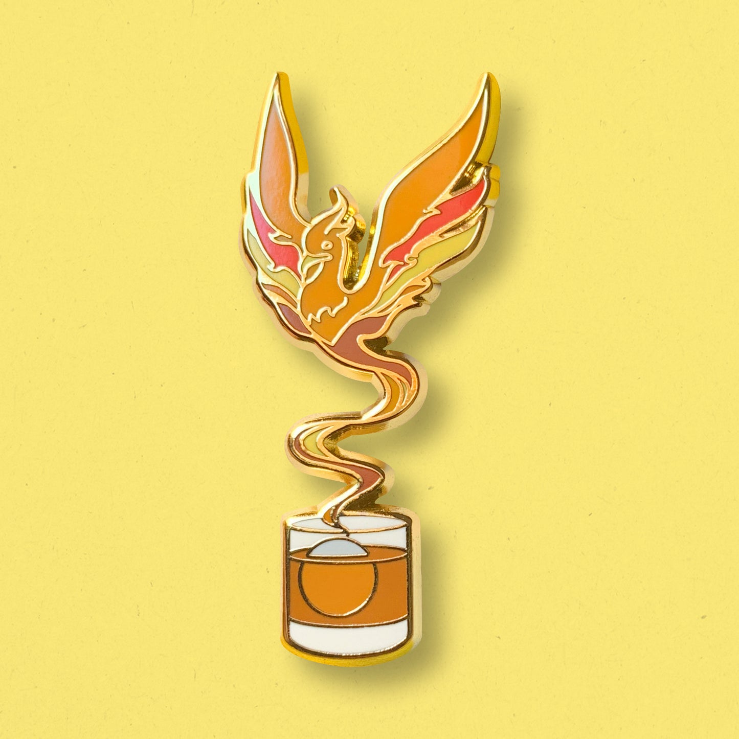 Phoenix & Smokey Old Fashioned Hard Enamel Pin by Cocktail Critters