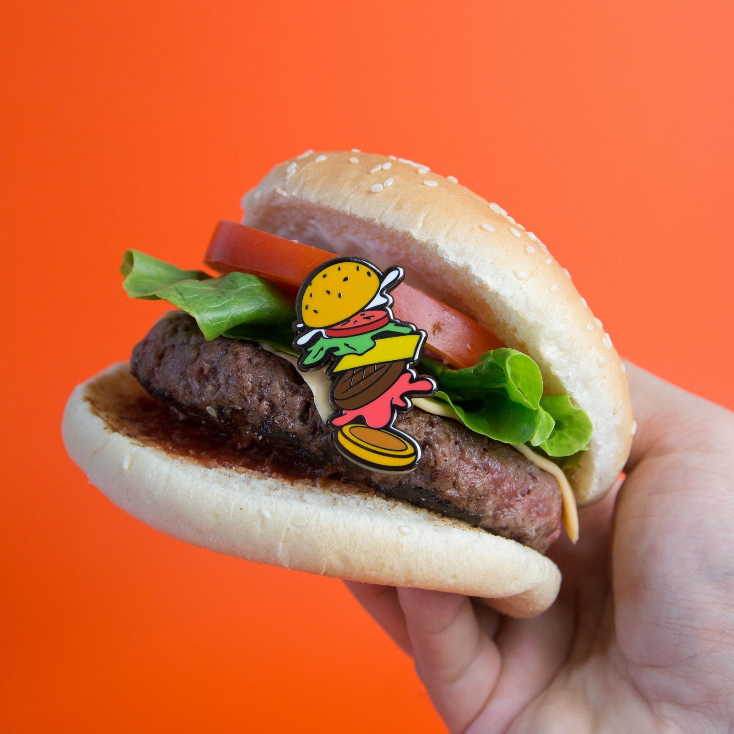 Hamburger Food Frenzy Enamel Pin by Really Good Pins