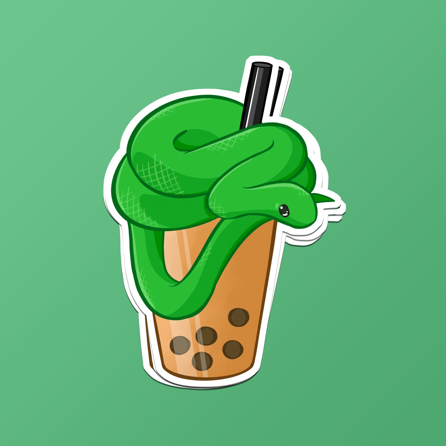 Boba Boa Constrictor Sticker by Cocktail Critters