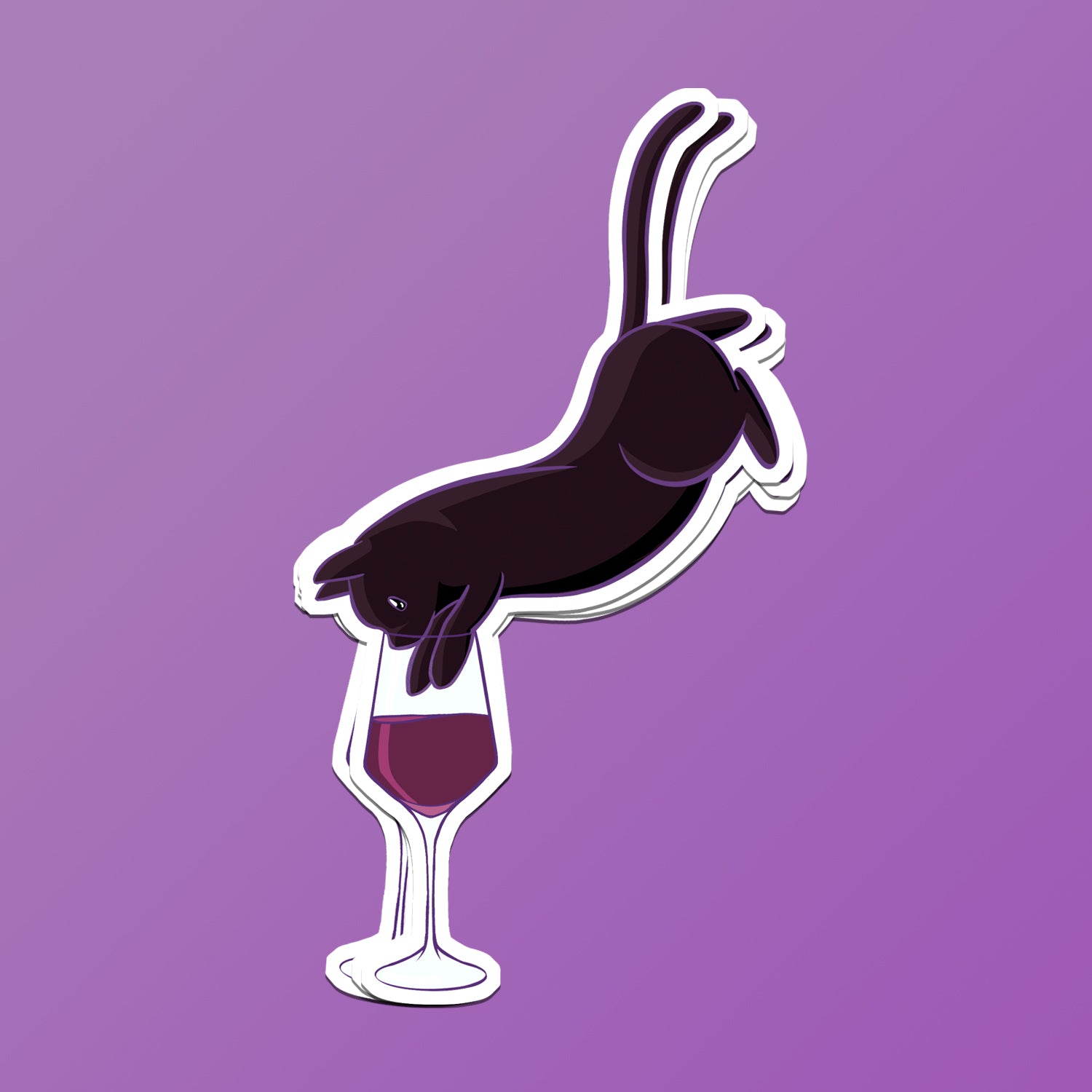 Black Cat X Red Wine Sticker Cocktail Critters black-cat-x-red-wine-sticker-cocktail-critters