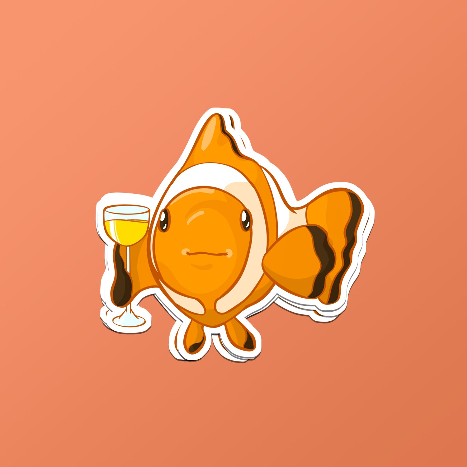 Rob Roy Clown Fish Sticker by Cocktail Critters
