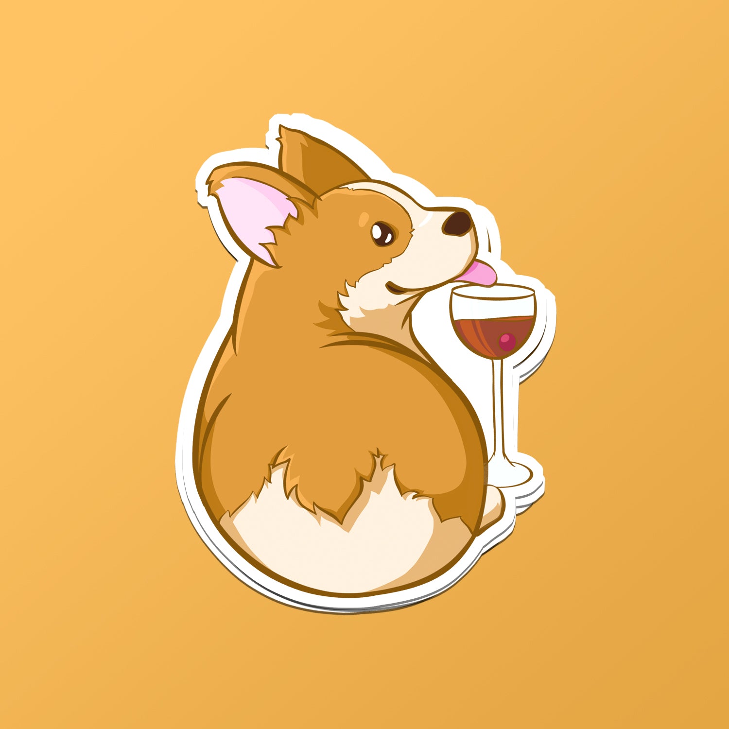 Corgi in Manhattan Sticker by Cocktail Critters