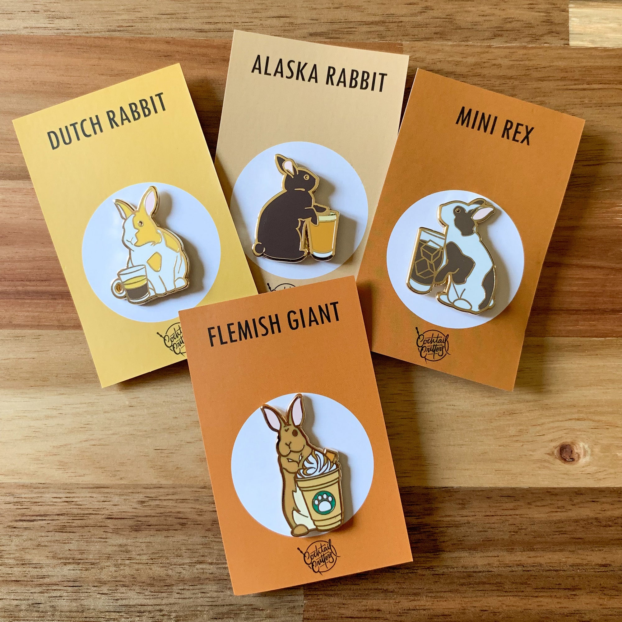 Coffee Rabbit Pin Set