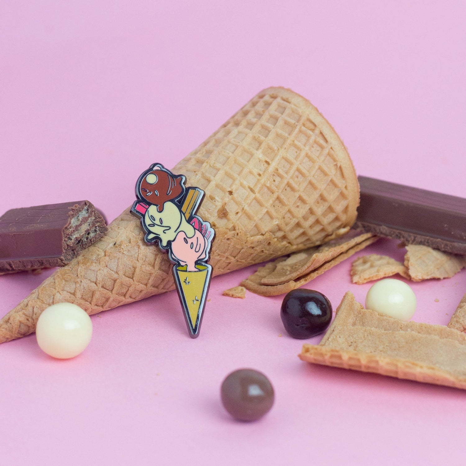 Ice Cream Food Frenzy Enamel Pin by Really Good Pins