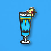 Blue Hawaiian Cocktail Enamel Pin by Cocktail Critters