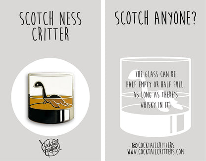 Scotch Ness Critter Cocktail Hard Enamel Pin by Cocktail Critters