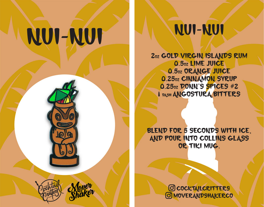 Nui-Nui Cocktail Enamel Pin by Cocktail Critters