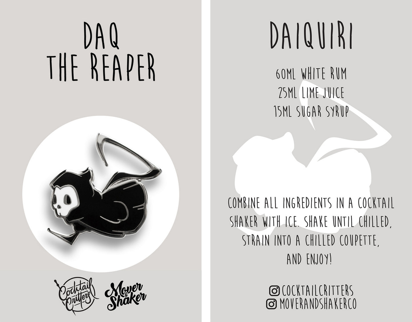 Daq the Reaper Cocktail Hard Enamel Pin by Cocktail Critters