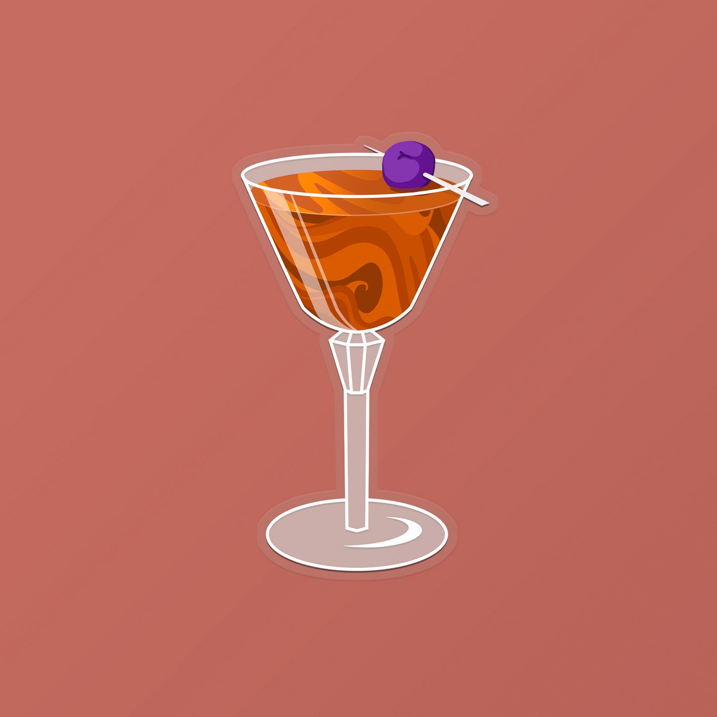 Manhattan Cocktail Sticker by Cocktail Critters