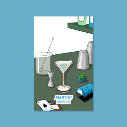 Martini Cocktail Pin by Cocktail Critters