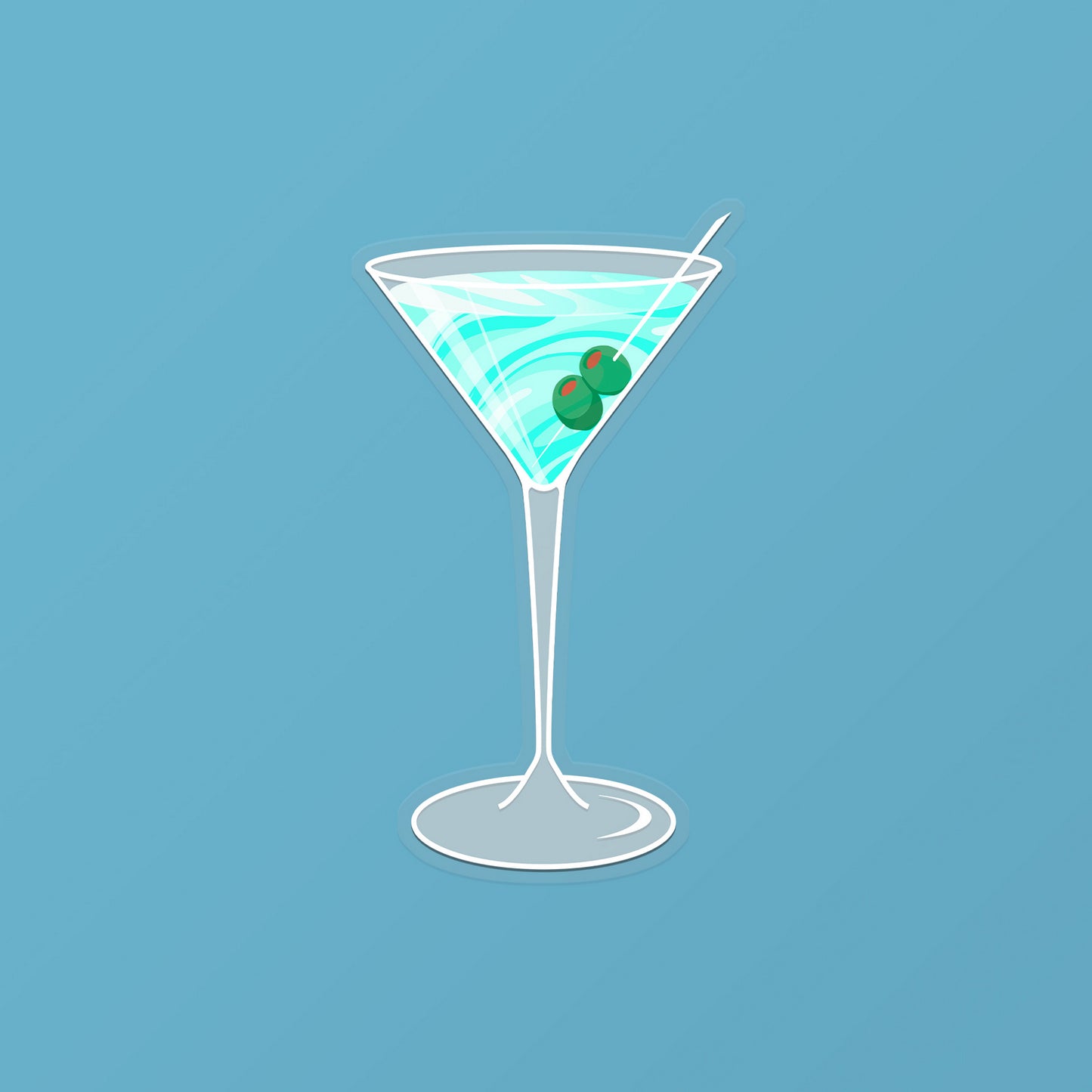 Martini Cocktail Sticker by Cocktail Critters