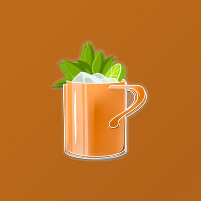 Moscow Mule Cocktail Sticker by Cocktail Critters
