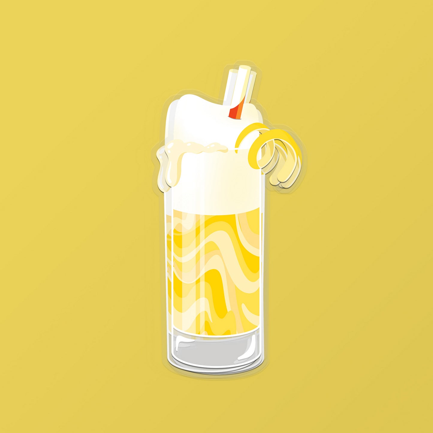 Ramos Gin Fizz Cocktail Sticker by Cocktail Critters