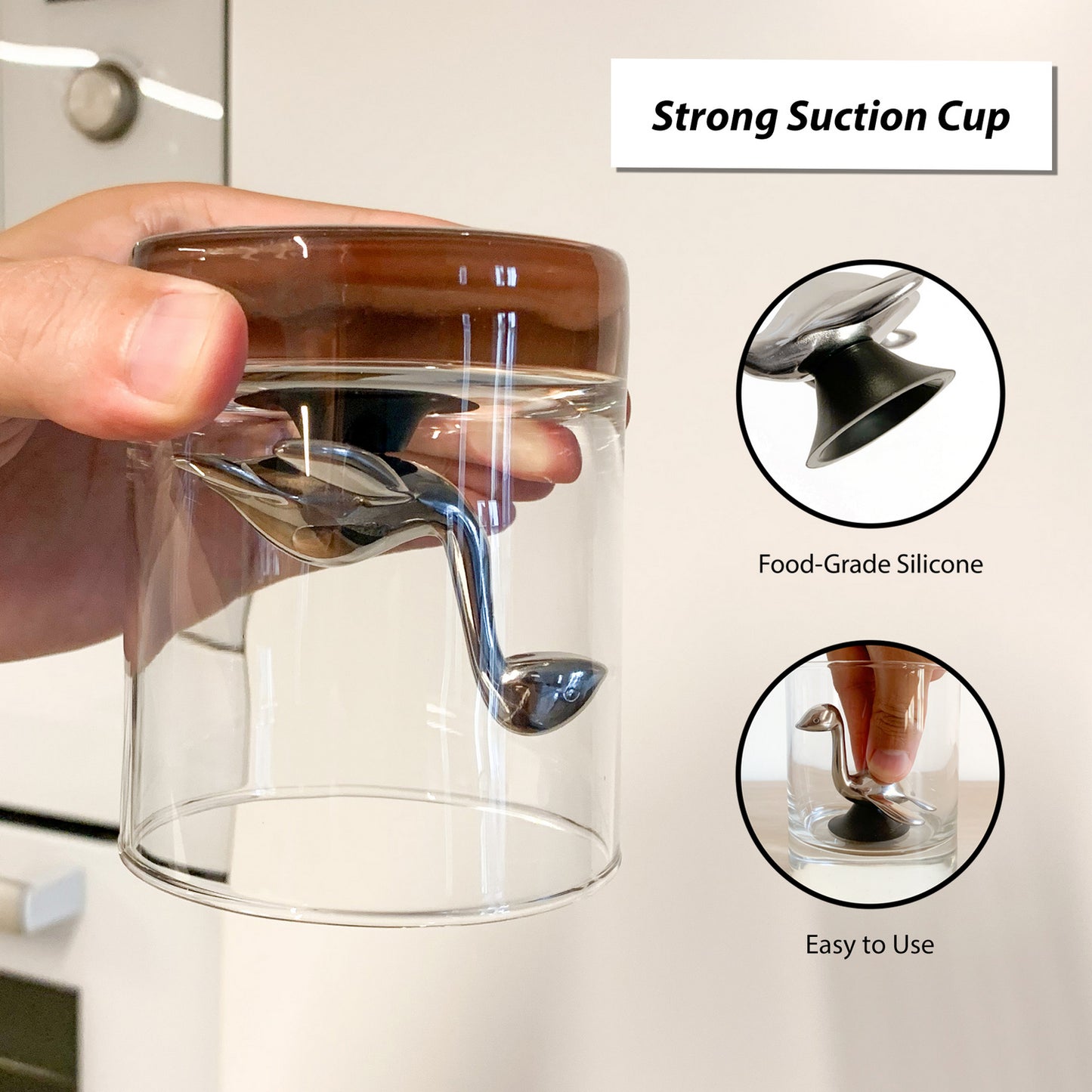 Scotch Ness Critter Whisky Stone has a Strong Silicone Suction Cup and is Easy to Use