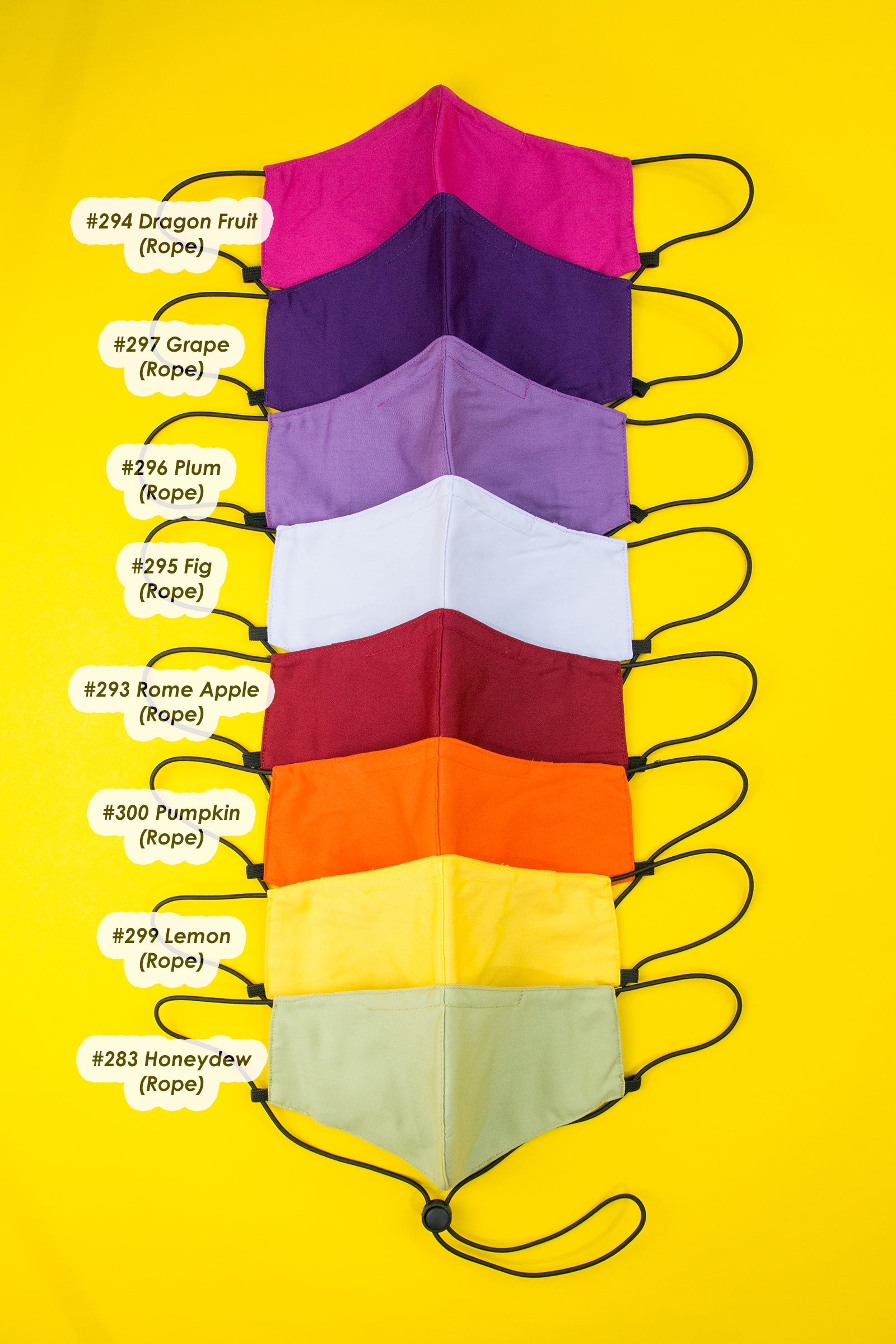 Solid Color Face Masks with Rope