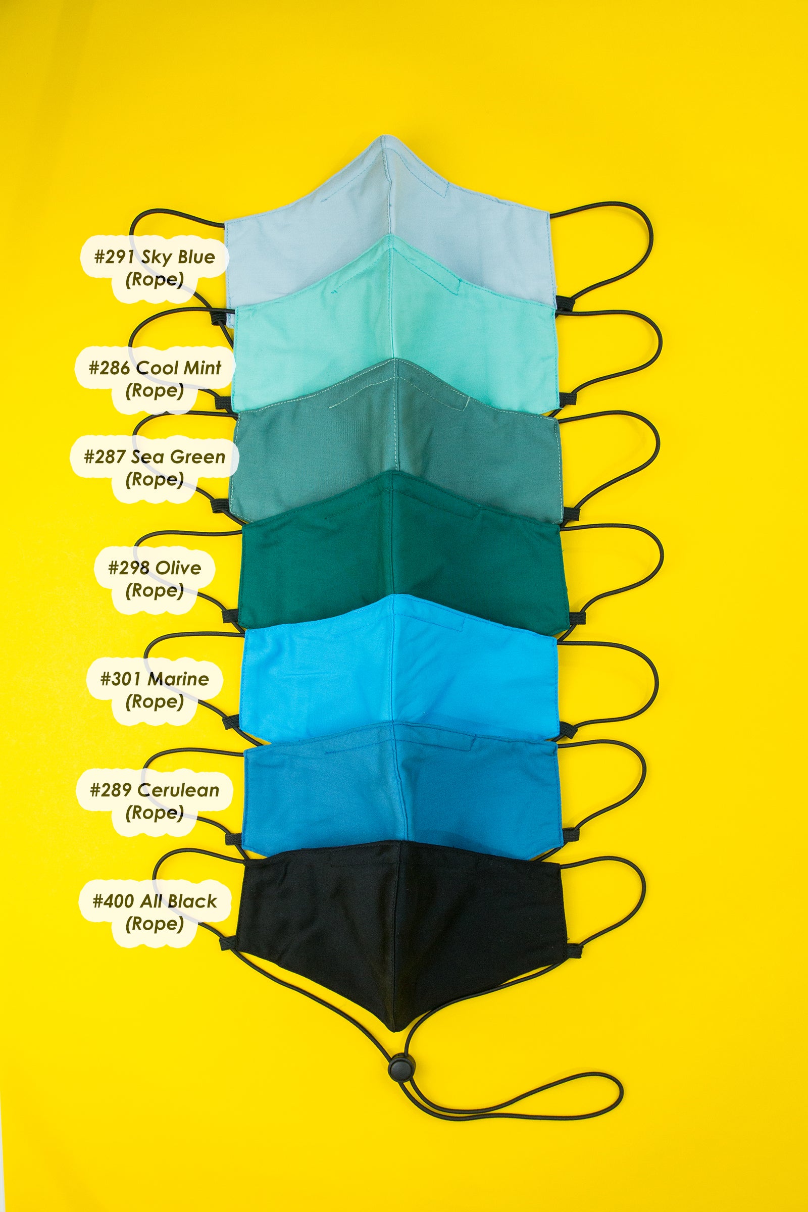 Solid Color Face Masks with Rope