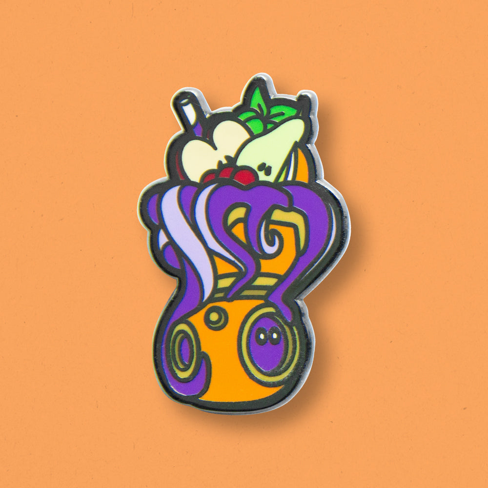 Quirky Tiki Octopus Mug Enamel Pin by Cocktail Critters