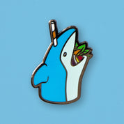 Quirky Tiki Shark Mug Enamel Pin by Cocktail Critters