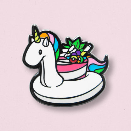 Quirky Tiki Unicorn Mug Enamel Pin by Cocktail Critters