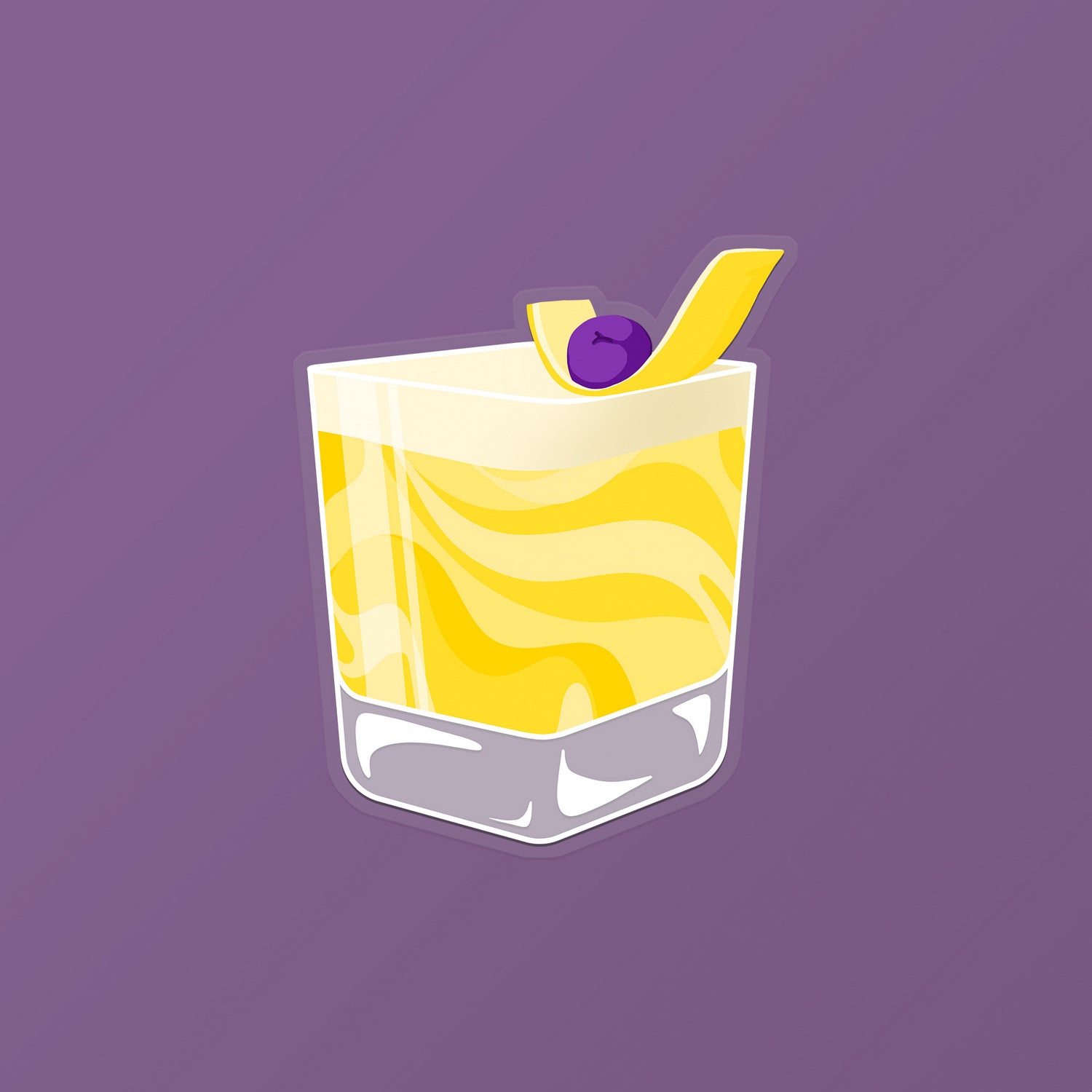 Whisky Sour Cocktail Sticker by Cocktail Critters