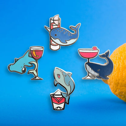 Whale & Shark Pin Set