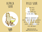 Alpaca & Pisco Sour Cocktail Hard Enamel Pin by Cocktail Critters