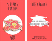 Sleeping Dragon & Chalice of Wine Hard Enamel Pin by Cocktail Critters